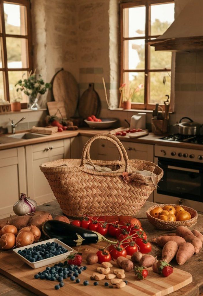 Fresh Produce in France fruits veggies in french kitchen