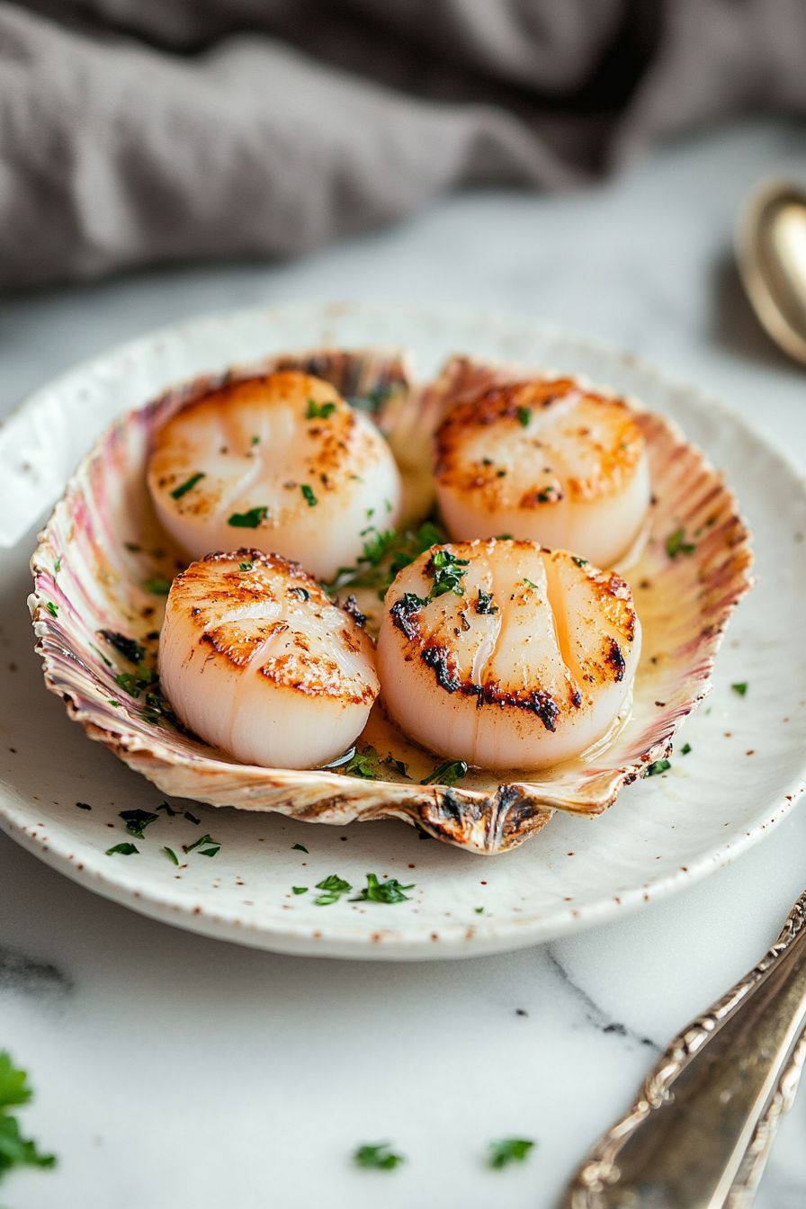 French Seafood Recipes Coquilles Saint-Jacques french scallops served on a sea shell