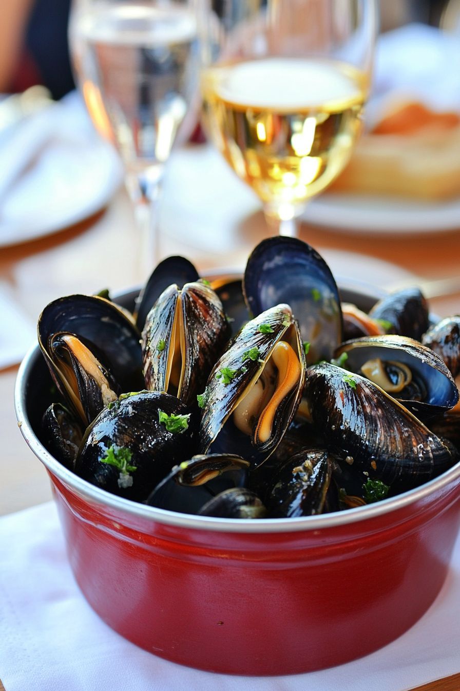 French Seafood Recipes Moules Marinieres dish