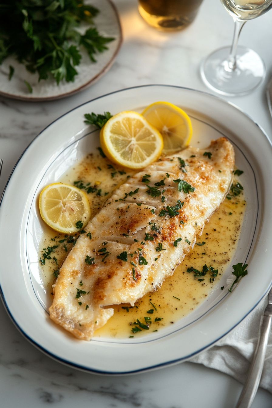 French Seafood Recipes Sole Meuniere with parsley