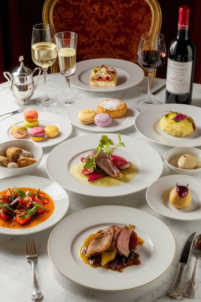 French gastronomy pinnacle table of french dishes