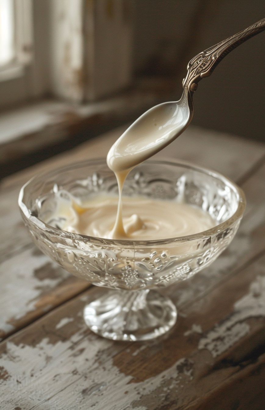 Creme Fraiche uses in cooking vintage clear crystal dish