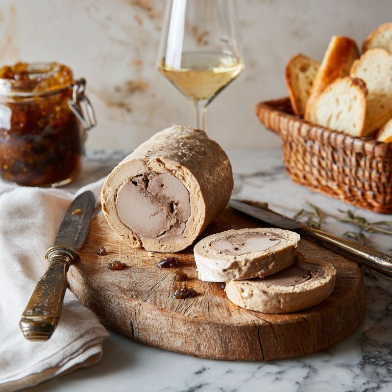 Famous French Foods Foie gras with fig jam and baguette slices