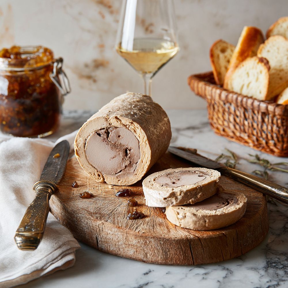 Famous French Foods Foie gras with fig jam and baguette slices